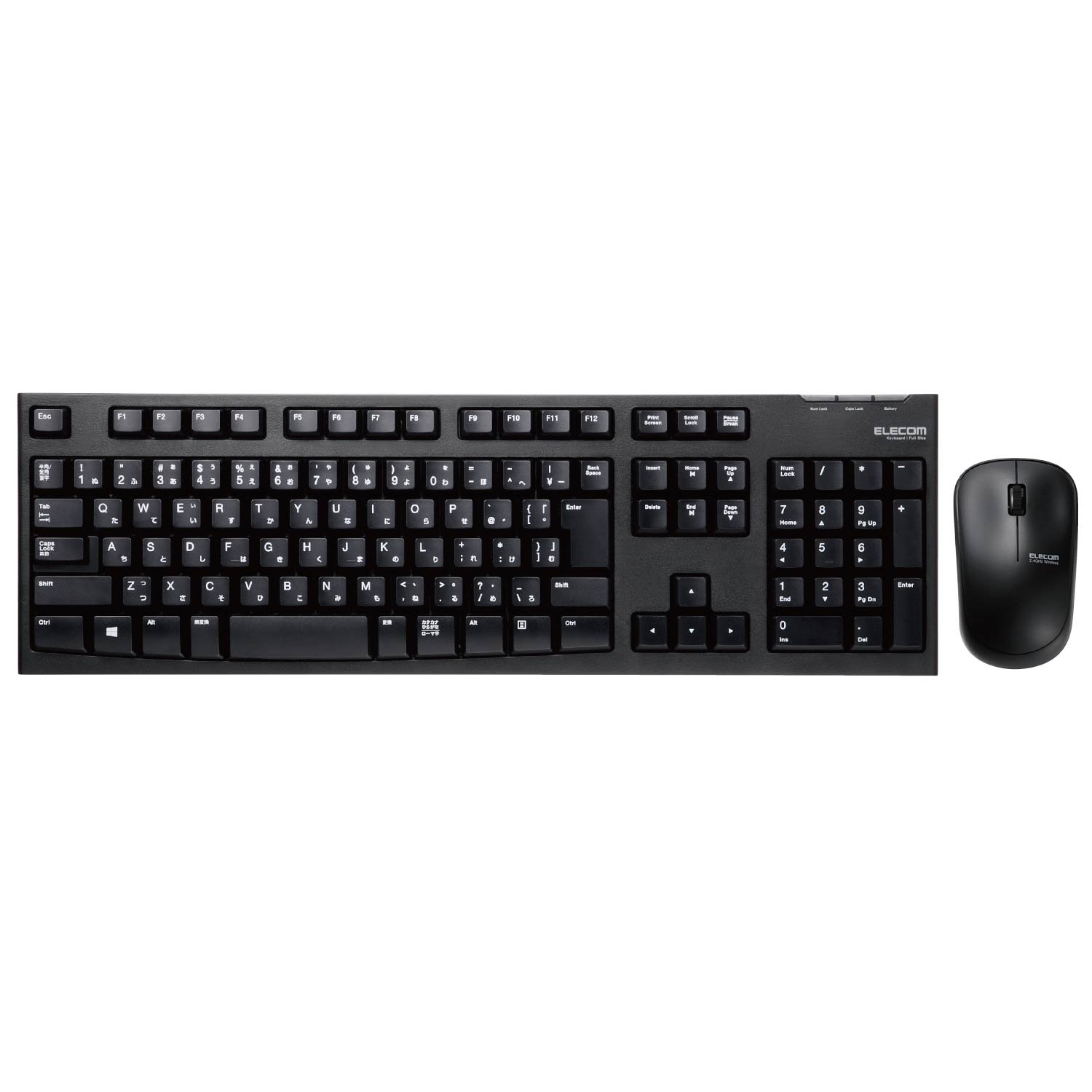 エレコム キーボード 【マウスセット】 ワイヤレス (レシーバー付属) メンブレン フルキーボード 1000万回高耐久 PlayStation4 対応 ブラック TK-FDM063BK