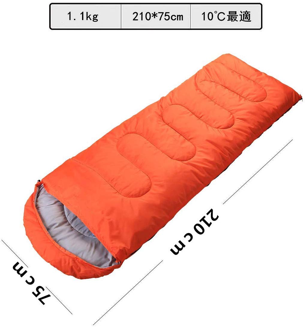 LEEPWEI[2019最新版]寝袋 封筒型 軽量 保温 210T防水シュラフ コンパクト アウトドア キャンプ 登山 車中泊 防災用 丸洗い可能 快適温度-5℃-25℃ 900g 1.4kg 1.8kg 春夏秋冬の使用可能