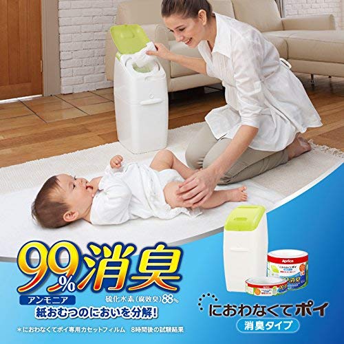 Aprica (アップリカ) 紙おむつ処理ポット におわなくてポイ 消臭タイプ 専用カセット 3個パック 09124 「消臭」・「抗菌」・「防臭」可