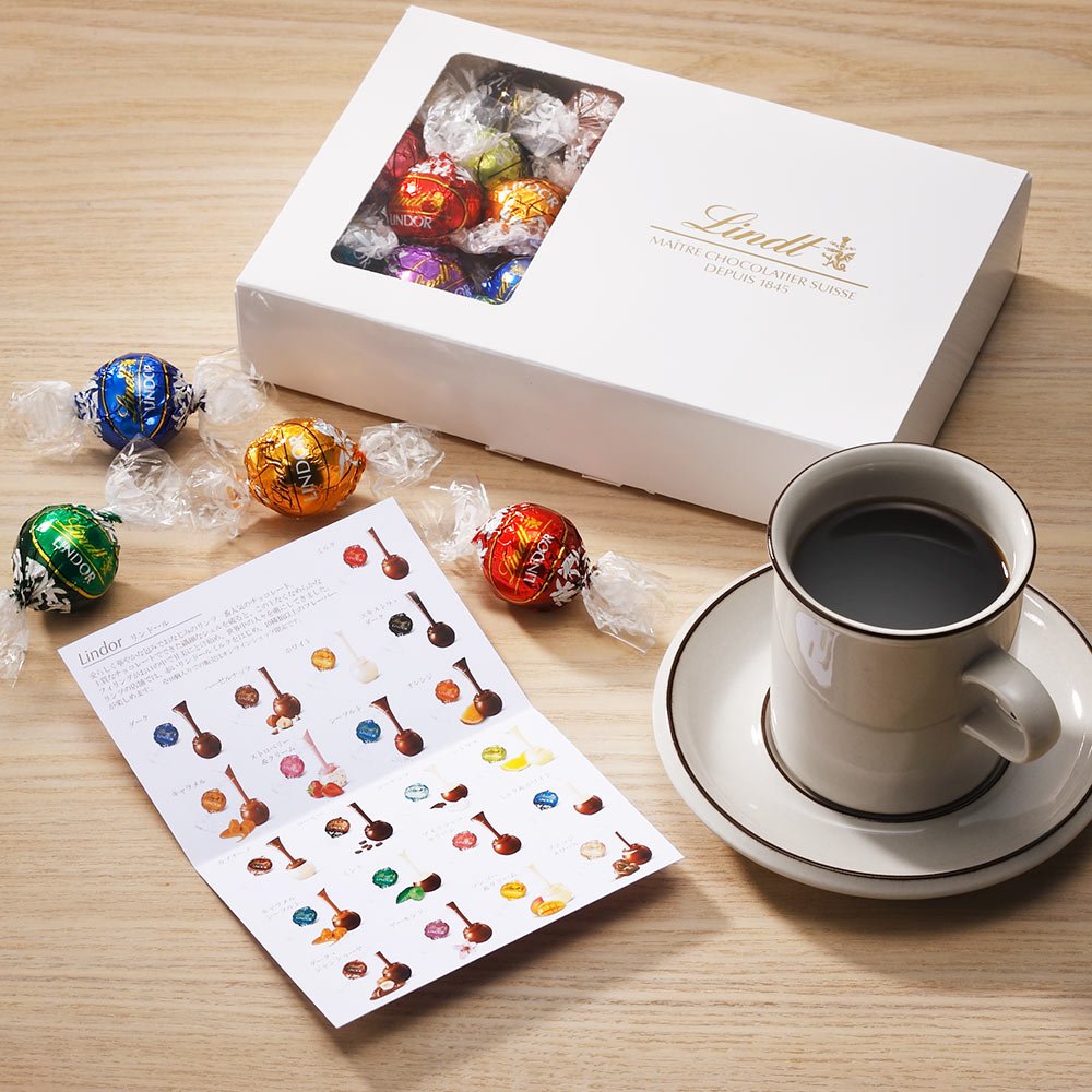 リンツ (Lindt) チョコレート リンドール テイスティングセット [ ピック&amp;ミックス ] 22種 23個入り 個包装ショッピングバッグS付