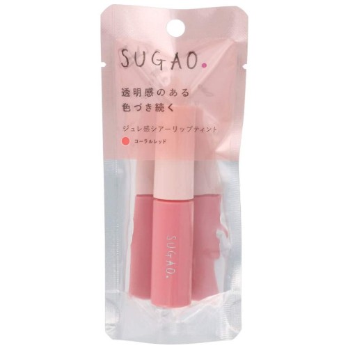 スガオ(SUGAO) ジュレ感 シアー リップティント 色づき続く コーラルレッド 4.7mL