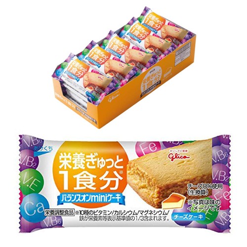 江崎グリコ バランスオンminiケーキ チーズケーキ 20個 栄養補助食品 ケーキバー