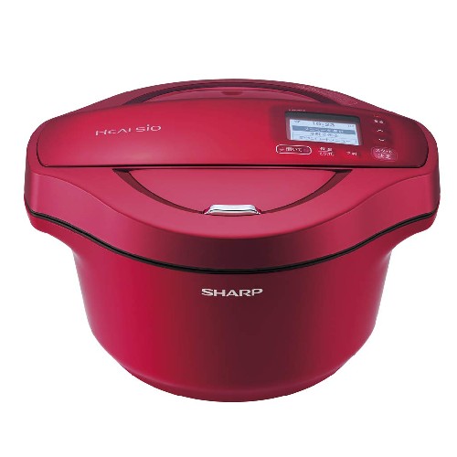 シャープ 自動調理 無水 鍋 ヘルシオ ホットクック 2.4L 無水鍋 AIoT対応 レッド KN-HW24C-R