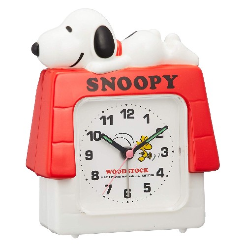SNOOPY (スヌーピー) 目覚まし時計 キャラクター アナログ R551 電子音 3D 白 リズム時計 4SE551MS03