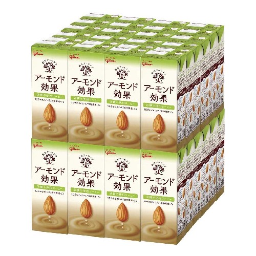 グリコ乳業 アーモンド効果 砂糖不使用まろやかコーヒー 200ml紙パック×24本入×(2ケース)