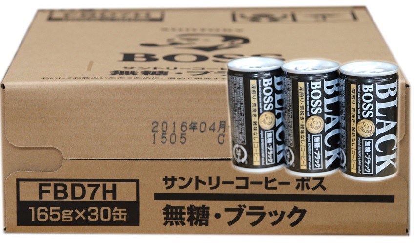サントリー コーヒーボス 無糖ブラック 185g×30本